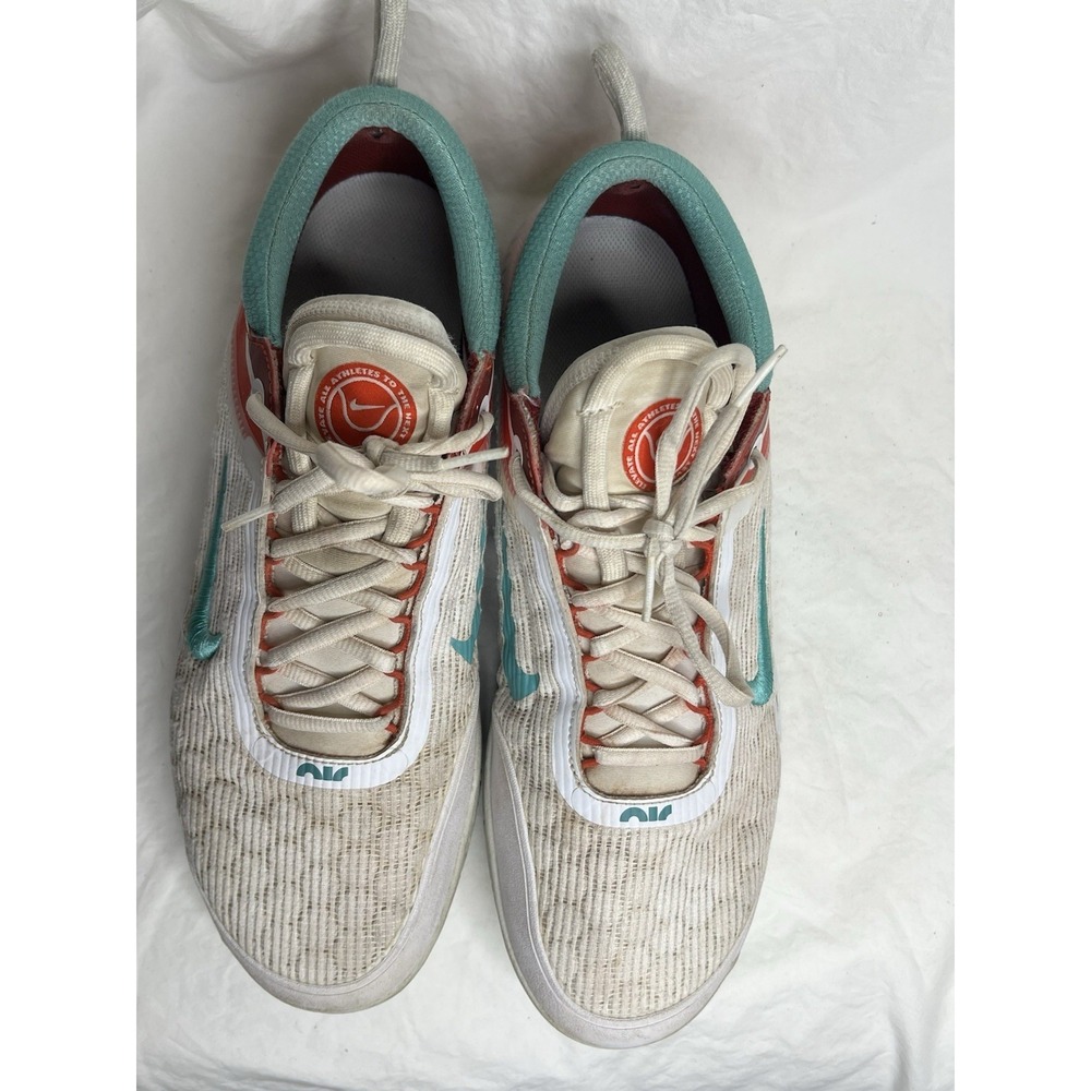 Nike Court Air Zoom NXT Tennis Shoes Men's Size 12 DH0219-136 White Teal Red